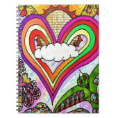 Psychedelic Rainbow Heart Art Print Notizblock (Vorderseite)