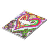 Psychedelic Rainbow Heart Art Print Notizblock (Rotiert)