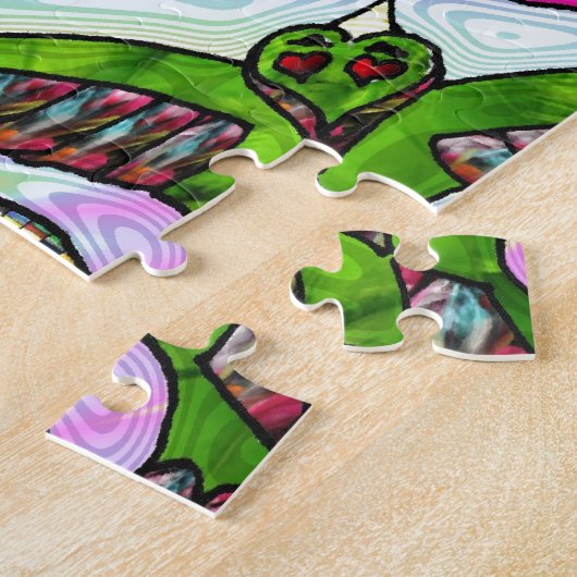 Psychedelic Rainbow Heart Art Print Puzzle (Seite)