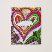 Psychedelic Rainbow Heart Art Print Puzzle (Vertikal)