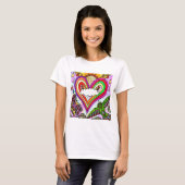 Psychedelic Rainbow Heart Art Print T-Shirt (Vorne ganz)