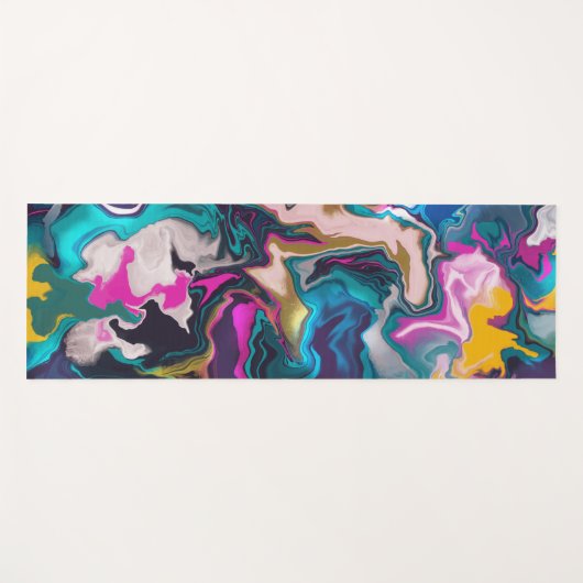 Psychedelic Rainbow Marbled Yogamatte (Vorderseite (Horizontal))