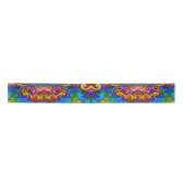 Psychedelic Rainbow Neon Ribbon Satinband (Vorderseite)