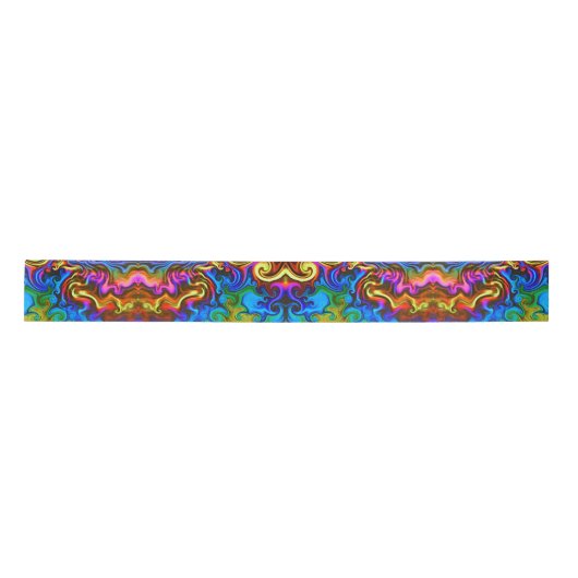 Psychedelic Rainbow Neon Ribbon Satinband (Vorderseite)