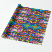 Psychedelic Rainbow Neon Wrapping Paper Geschenkpapier (Ungerollt)