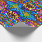 Psychedelic Rainbow Neon Wrapping Paper Geschenkpapier (Ecke)