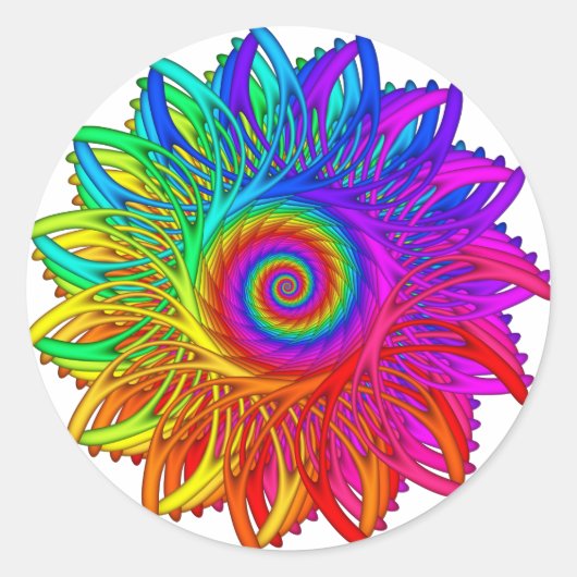 Psychedelic Rainbow Spiral Sticker (Vorderseite)