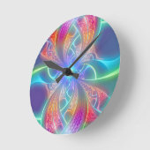 Psychedelic Rainbow Swirls Fractal Pattern Runde Wanduhr (Winkel)