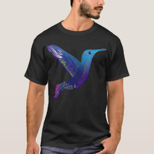Psychedelic Rainbow Trippy Visionary Hummingbird T-Shirt