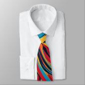 Psychedelic Rainbow Waves Neck Tie Krawatte (Gebunden)