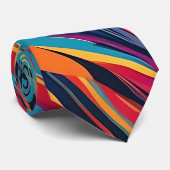 Psychedelic Rainbow Waves Neck Tie Krawatte (Gerollt)