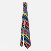 Psychedelic Rainbow Waves Neck Tie Krawatte (Rückseite)