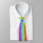 Psychedelic Rainbow Zigzag Necktie Krawatte (Gebunden)