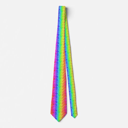 Psychedelic Rainbow Zigzag Necktie Krawatte (Vorderseite)