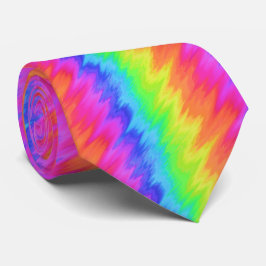 Psychedelic Rainbow Zigzag Necktie Krawatte
