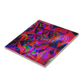 Psychedelic Red Mix Abstrakt Colorful Fliese (Seite)