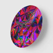 Psychedelic Red Mix Abstrakt Colorful Runde Wanduhr (Winkel)
