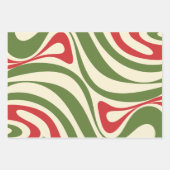 Psychedelic Retro 60er 70er Abstrakt Weihnachten Geschenkpapier Set (Vorderseite 3)