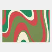 Psychedelic Retro 60er 70er Abstrakt Weihnachten Geschenkpapier Set (Vorderseite)