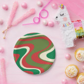 Psychedelic Retro 60er 70er Abstrakt Weihnachten Pappteller (Party)