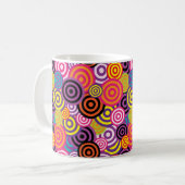 Psychedelic Retro 60er Swirl Design Coffee Cup Tas Kaffeetasse (Vorderseite Links)