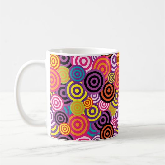 Psychedelic Retro 60er Swirl Design Coffee Cup Tas Kaffeetasse (Links)