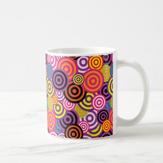 Psychedelic Retro 60er Swirl Design Coffee Cup Tas Kaffeetasse (Rechts)