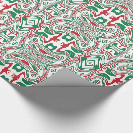 Psychedelic Retro Bold Groovy Weihnachtsmuster Geschenkpapier (Ecke)