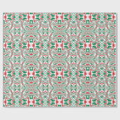 Psychedelic Retro Bold Groovy Weihnachtsmuster Geschenkpapier (Flach)