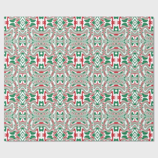 Psychedelic Retro Bold Groovy Weihnachtsmuster Geschenkpapier (Flach)