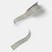 Psychedelic Retro Bold Groovy Weihnachtsmuster Satinband (Rückseite)