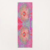 Psychedelic Retro Coral Rainbow Hibiscus Yogamatte (Vorderseite)