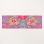 Psychedelic Retro Coral Rainbow Hibiscus Yogamatte (Vorderseite (Horizontal))