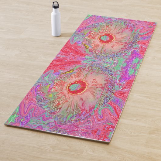 Psychedelic Retro Coral Rainbow Hibiscus Yogamatte (Beispiel)