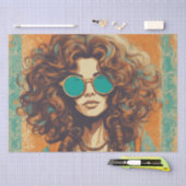 Psychedelic: Retro Hippie Decoupage Paper aus den  Seidenpapier (Handwerk)