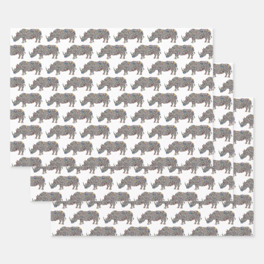 Psychedelic Rhinoceros Geschenkpapier Set (Set)