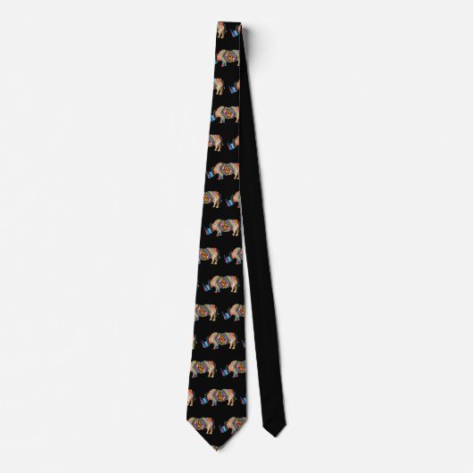 Psychedelic Rhinoceros Krawatte (Vorderseite)