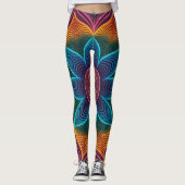Psychedelic Ripple Illusion | Seamless 3D Neon Leggings (Vorderseite)