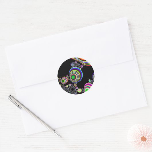 Psychedelic Ripple Runder Aufkleber (Umschlag)