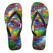 Psychedelic River Landscape Nature Custom Created Badesandalen (Fußbett)
