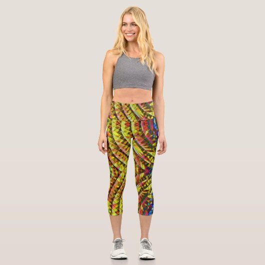 Psychedelic RoboTrance Capri Leggings (Vorderseite)