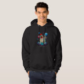 Psychedelic Rooster DJ EDM Raver Trance Music Fest Hoodie (Vorne ganz)