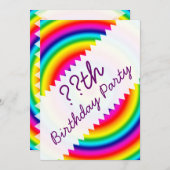Psychedelic Round Circles Rainbow Birthday Einladung (Vorne/Hinten)