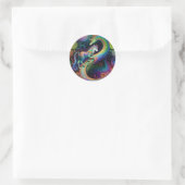 Psychedelic Rounds Dragon Design Runder Aufkleber (Tasche)