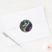 Psychedelic Rounds Dragon Design Runder Aufkleber (Umschlag)