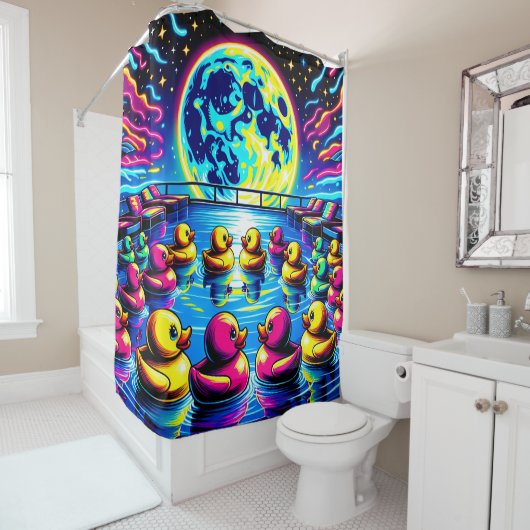 "Psychedelic Rubber Ducky Adventures" Duschvorhang (Beispiel)
