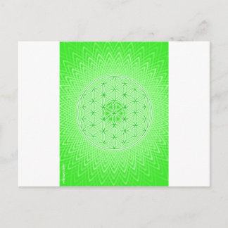 Psychedelic Sacred Geometry Heart Chakra Design Postkarte