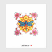 Psychedelic Sacred Geometry Mandala Insect Nature Aufkleber (Blatt)