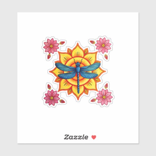 Psychedelic Sacred Geometry Mandala Insect Nature Aufkleber (Blatt)