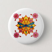 Psychedelic Sacred Geometry Mandala Insect Nature  Button (Vorderseite)
